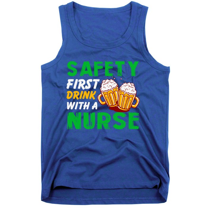 Safety First With A Nurse St Patricks Day Ing Funny Gift Tank Top