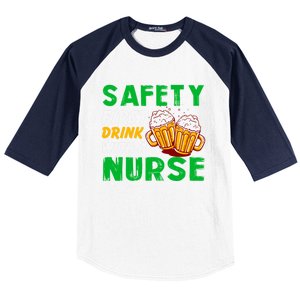 Safety First With A Nurse St Patricks Day Ing Funny Gift Baseball Sleeve Shirt