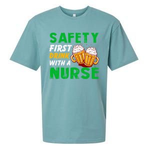 Safety First With A Nurse St Patricks Day Ing Funny Gift Sueded Cloud Jersey T-Shirt