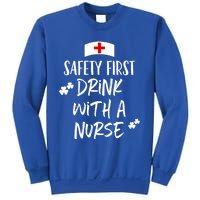 Safety First With A Nurse St Patricks Day Funny Cute Gift Sweatshirt