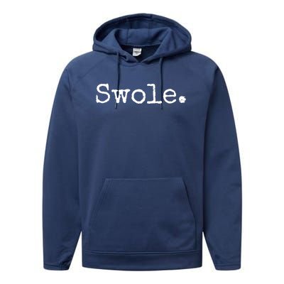 Swole Funny Weight Lifting Performance Fleece Hoodie