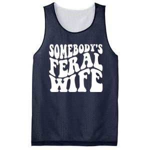 Somebodys Feral Wife Groovy Vibes Saying Hot Momma Mesh Reversible Basketball Jersey Tank