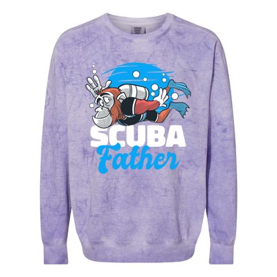 Scuba Father With A Monkey For Father's Day Gift Colorblast Crewneck Sweatshirt