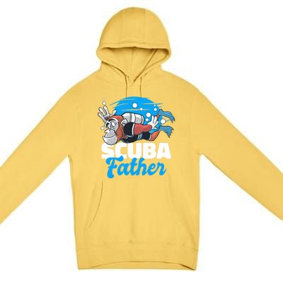 Scuba Father With A Monkey For Father's Day Gift Premium Pullover Hoodie