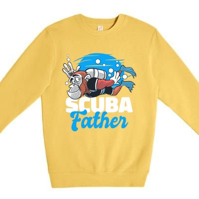 Scuba Father With A Monkey For Father's Day Gift Premium Crewneck Sweatshirt