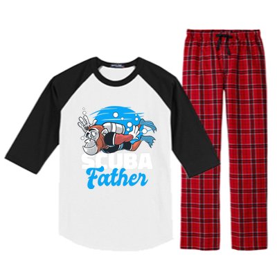 Scuba Father With A Monkey For Father's Day Gift Raglan Sleeve Pajama Set