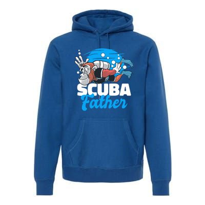 Scuba Father With A Monkey For Father's Day Gift Premium Hoodie