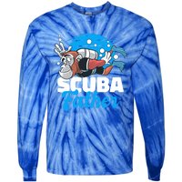 Scuba Father With A Monkey For Father's Day Gift Tie-Dye Long Sleeve Shirt