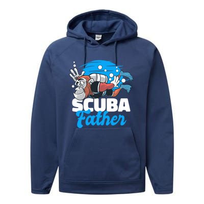 Scuba Father With A Monkey For Father's Day Gift Performance Fleece Hoodie