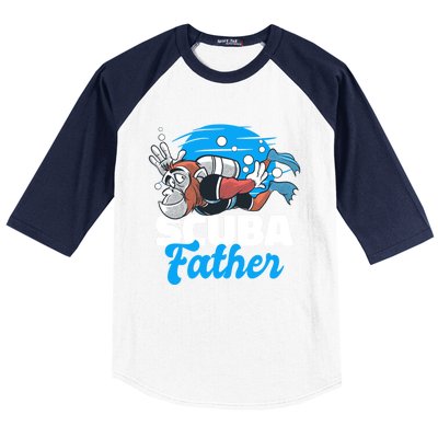 Scuba Father With A Monkey For Father's Day Gift Baseball Sleeve Shirt