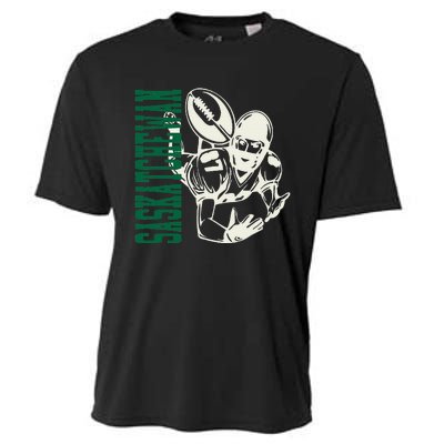 Saskatchewan Football With Player Cooling Performance Crew T-Shirt