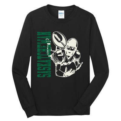 Saskatchewan Football With Player Tall Long Sleeve T-Shirt