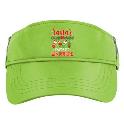 SantaS Favorite Web Developer Santa Hat Xmas Adult Drive Performance Visor