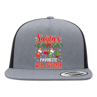 SantaS Favorite Web Developer Santa Hat Xmas Flat Bill Trucker Hat