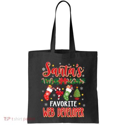 SantaS Favorite Web Developer Santa Hat Xmas Tote Bag
