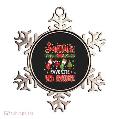 SantaS Favorite Web Developer Santa Hat Xmas Metallic Star Ornament