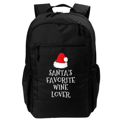SantaS Favorite Wine Lover Christmas Funny Hat Drinking Daily Commute Backpack