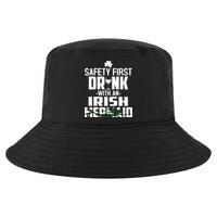 Safety First With An Irish Mermaid Wine Shamrock Gift Cool Comfort Performance Bucket Hat