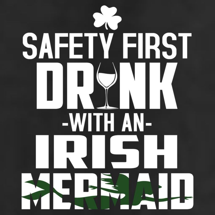 Safety First With An Irish Mermaid Wine Shamrock Gift Cool Comfort Performance Bucket Hat