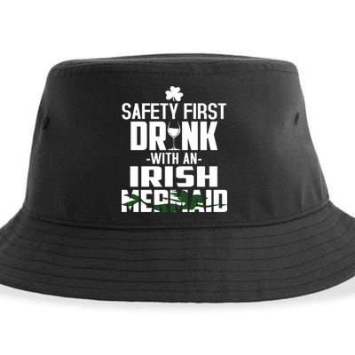 Safety First With An Irish Mermaid Wine Shamrock Gift Sustainable Bucket Hat