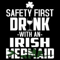Safety First With An Irish Mermaid Wine Shamrock Gift Cooling Performance Long Sleeve Crew