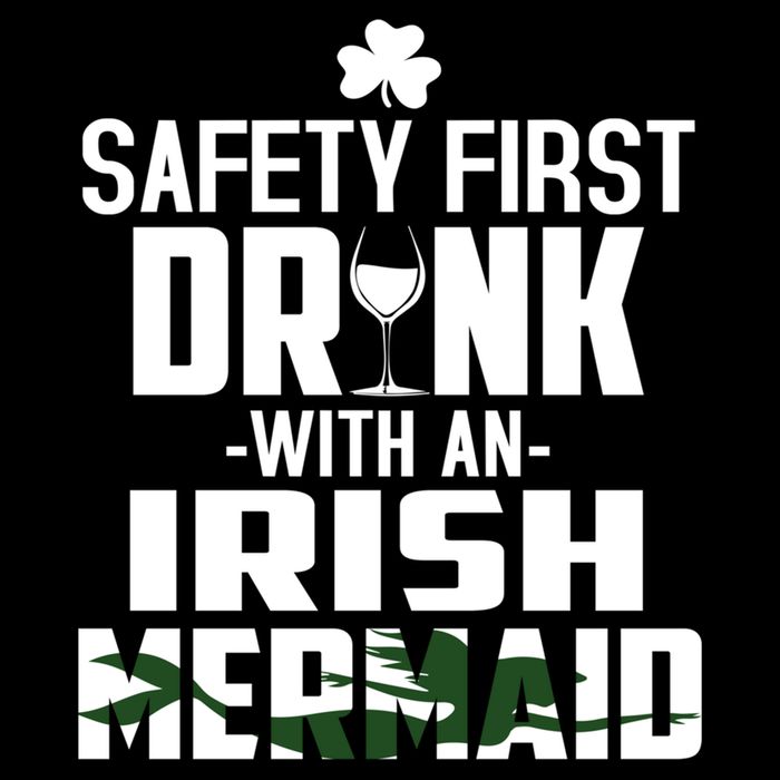 Safety First With An Irish Mermaid Wine Shamrock Gift Cooling Performance Long Sleeve Crew