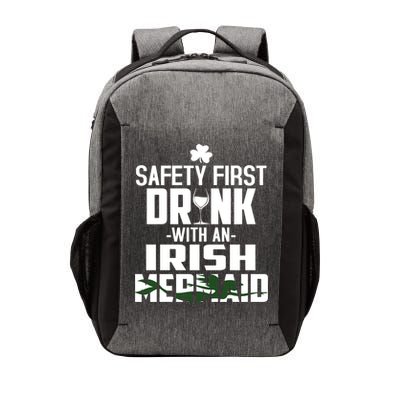 Safety First With An Irish Mermaid Wine Shamrock Gift Vector Backpack