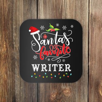 SantaS Favorite Writer Funny Christmas Xmas Hat Coaster