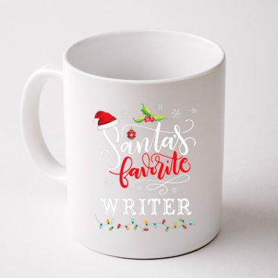 SantaS Favorite Writer Funny Christmas Xmas Hat Coffee Mug