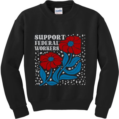 Support Federal Workers  Anti Trump . Kids Sweatshirt