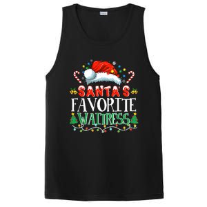 Santas Favorite Waitress Christmas Party Pajama Santa Hat PosiCharge Competitor Tank