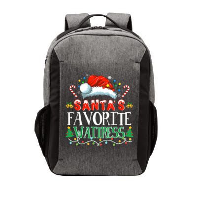 Santas Favorite Waitress Christmas Party Pajama Santa Hat Vector Backpack