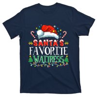 Santas Favorite Waitress Christmas Party Pajama Santa Hat T-Shirt