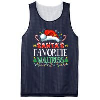 Santas Favorite Waitress Christmas Party Pajama Santa Hat Mesh Reversible Basketball Jersey Tank