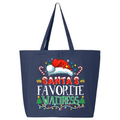 Santas Favorite Waitress Christmas Party Pajama Santa Hat 25L Jumbo Tote