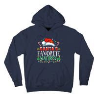 Santas Favorite Waitress Christmas Party Pajama Santa Hat Tall Hoodie