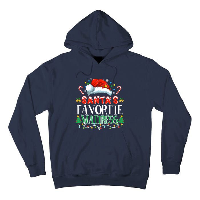 Santas Favorite Waitress Christmas Party Pajama Santa Hat Tall Hoodie