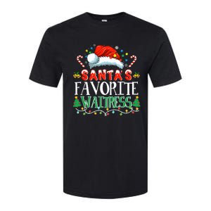 Santas Favorite Waitress Christmas Party Pajama Santa Hat Softstyle CVC T-Shirt