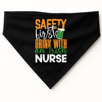 Safety First With Irish Nurse Funny St Patrick's Day Gift USA-Made Doggie Bandana