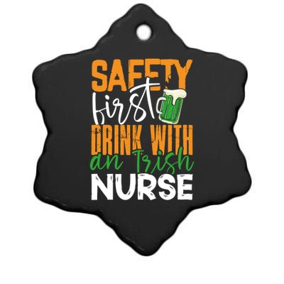 Safety First With Irish Nurse Funny St Patrick's Day Gift Ceramic Star Ornament