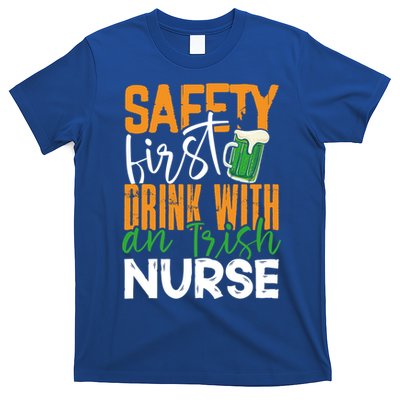 Safety First With Irish Nurse Funny St Patrick's Day Gift T-Shirt