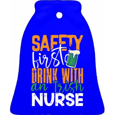 Safety First With Irish Nurse Funny St Patrick's Day Gift Ceramic Bell Ornament