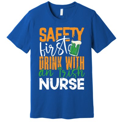 Safety First With Irish Nurse Funny St Patrick's Day Gift Premium T-Shirt