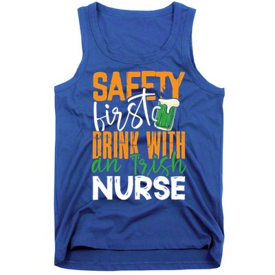 Safety First With Irish Nurse Funny St Patrick's Day Gift Tank Top