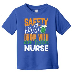 Safety First With Irish Nurse Funny St Patrick's Day Gift Toddler T-Shirt