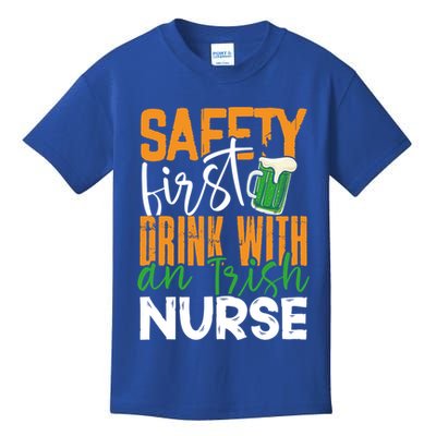 Safety First With Irish Nurse Funny St Patrick's Day Gift Kids T-Shirt