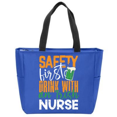 Safety First With Irish Nurse Funny St Patrick's Day Gift Zip Tote Bag