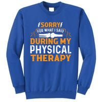 Sorry For What I Said During My Physical Therapy Knee Gift Tall Sweatshirt