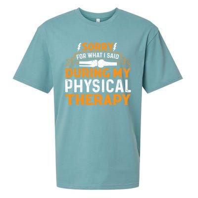 Sorry For What I Said During My Physical Therapy Knee Gift Sueded Cloud Jersey T-Shirt