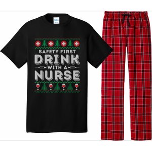 Safety First With Nurse Funny Ugly Christmas Ing Gift Pajama Set